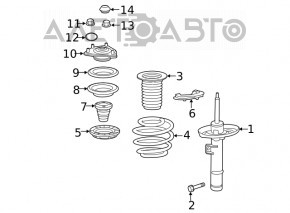 Опора амортизатора передняя левая Honda Clarity 18-21 usa