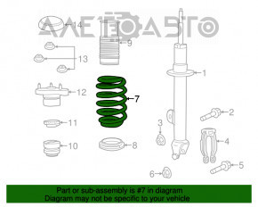 Arcul elicoidal frontal stânga Chrysler 300 11- AWD