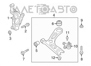 Capacul frontal stânga Hyundai Sonata 15-19 din aluminiu cu capac