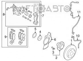 Placă de frână față stânga Hyundai Sonata 11-15 hibrid 300/28mm