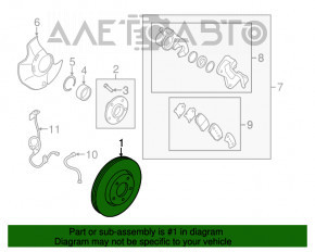 Placă de frână față dreapta Hyundai Sonata 11-15 300/28mm ruginită.