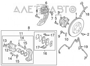 Placă de frână față dreapta Hyundai Tucson 16-20 25mm