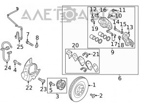 Placă de frână față stânga Hyundai Santa FE 19-20