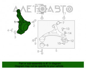 Butucul roții față dreapta Kia Optima 11-13 hibrid, cu capac de protecție