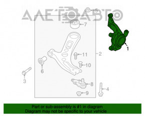 Butucul roții față dreapta Kia Soul 14-19