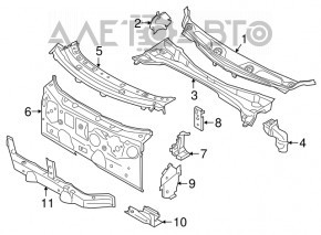 Решетка дворников пластик передняя часть BMW X1 F48 16-22