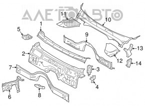 Grila stergatoarelor de plastic BMW 7 G11 G12 16-22