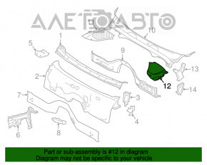 Grila stergatoarelor din plastic stanga BMW 7 G11 G12 16-22