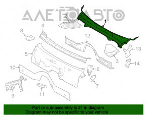 Grila stergatoarelor din plastic BMW 5 G30 17-23 nou OEM original