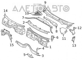 Grila stergatoarelor din plastic pentru BMW X3 G01 18-21