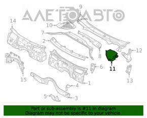 Решетка дворников пластик левая BMW X3 G01 18-21