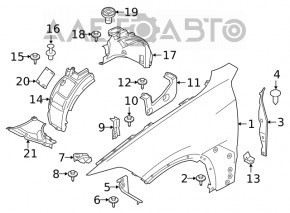 Подкрылок передний правый передняя часть BMW X5 19- OEM