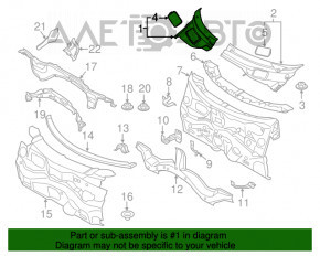 Grila stergatoarelor din plastic dreapta Mini Cooper Countryman R60 10-16, nou, original