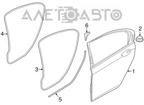 Garnitură de etanșare a cadrului ușii, spate stânga, BMW 5 G30 17-23