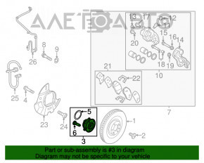 Butuc roată față dreapta Kia Sorento 16-20 AWD nou OEM original