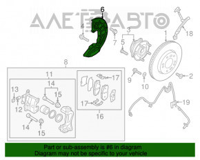 Capacul discului de frână față stânga Hyundai Sonata 15-19 pentru jante de 16 inch.