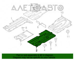 Protecție de fund frontal stânga pentru BMW X3 F25 11-17, nou, original OEM