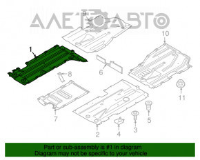 Protecția fundului din față dreapta pentru BMW X3 F25 11-17, nou, original OEM