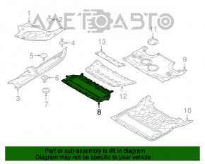 Protecția centrală a barei de protecție față BMW 5 G30 17-23, nouă, originală OEM