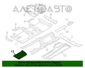 Protecția podelei medii pentru BMW 7 G11 G12 16-22 RWD este ruptă.