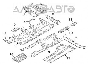 Protecția podelei medii pentru BMW 5 G30 17-23 AWD, nou, original OEM