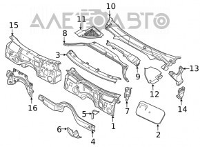 Grila de scurgere a apei a parbrizului BMW X3 G01 18-21 mare