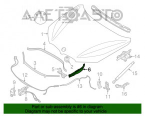 Garnitură capotă-aripă stânga BMW X1 F48 16-22, fixările sunt rupte.