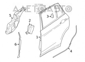 Уплотнитель двери нижний задний левый BMW X1 F48 16-22