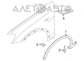 Capacul aripii din față dreapta pentru BMW X3 F25 11-17, nou, original OEM