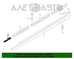 Montarea treptei stângi BMW 5 G30 17-23 este mică, nu există fragment.