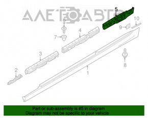 Pragul de fixare stânga spate stânga BMW 5 G30 17-23 nou OEM original