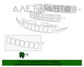 Bara de protecție a amplificatorului pentru bara de protecție față Jeep Grand Cherokee WK2 11-21