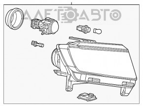 Far dreapta față asamblată Dodge Durango 11-13 xenon întunecat