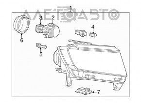 Far dreapta față asamblată Dodge Durango 11-13 xenon întunecat