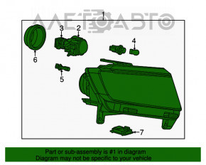 Far stânga față asamblată Dodge Durango 11-13 xenon întunecat