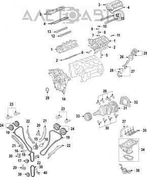 Pinionul arborelui cu came de admisie Dodge Journey 11-19 3.6