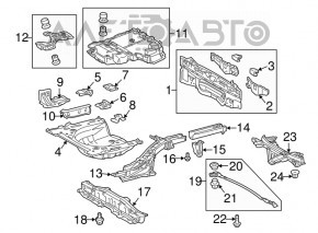 Кронштейн глушителя задний правый Toyota Prius V 12-17