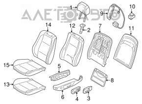 Пассажирское сидение BMW X3 F25 11-17 с airbag, электро, кожа черн, подогрев