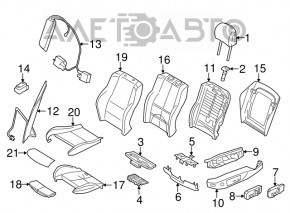 Scaun șofer BMW X3 F25 11-17 cu AIRBAG, piele bej, electric, încălzire, memorie, crăpături în piele