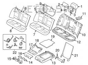 Rândul din spate al mașinii, al doilea rând, BMW 5 F10 11-16, piele ecologică bej