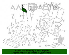 Suport pentru cap spate central BMW 3 F30 12-18 piele neagră