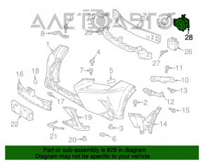 Grila amplificatorului de bara fata dreapta Lexus NX200t NX300 NX300h 15-21