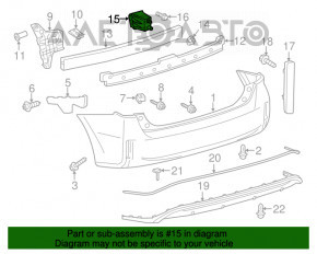 Клык заднего усилителя бампера правый Toyota Prius V 12-17, примят