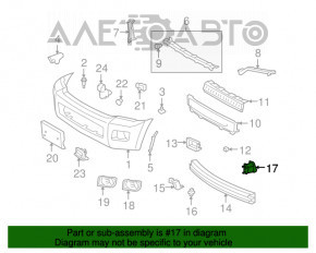 Colțul amplificatorului de bara frontală stânga Toyota Sequoia 08-16 pentru controlul de croazieră adaptiv