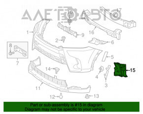 Garnitură aripă față stânga Toyota Highlander 17-19 nou OEM original