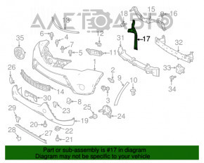 Suportul de bara fata centrala pentru Toyota Rav4 13-15, pre-restilizare, vertical.