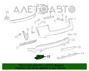 Capacul de evacuare dreapta pentru Lexus NX300 18-21 pe bara de protectie