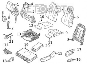 Пассажирское сидение BMW X1 F48 16-19 с airbag, электро, подогрев, кожа беж Oyster