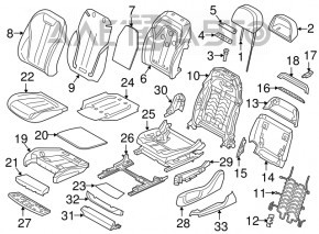 Scaunul șoferului BMW 7 G11 G12 16-22 cu airbag, electric, cu memorie