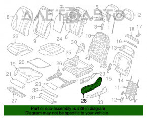 Capac lateral pentru scaunul șoferului stânga BMW 5 G30 17-23 negru